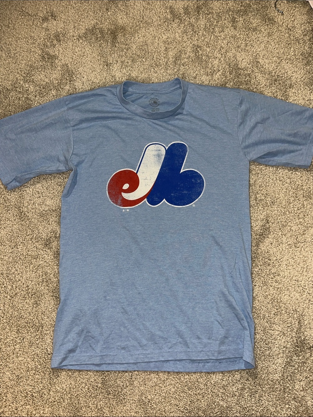 Carolina Blue New Montreal Expos T-shirt M slim Fit